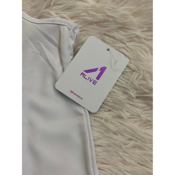 Women’s Tank Top Size XL ALIVE MAGNETICS White Racerback - Picture 6 of 9